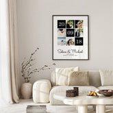 Custom Save The Date Couple Frame – Personalized Wedding Date Photo Collage
