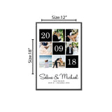 Custom Save The Date Couple Frame – Personalized Wedding Date Photo Collage