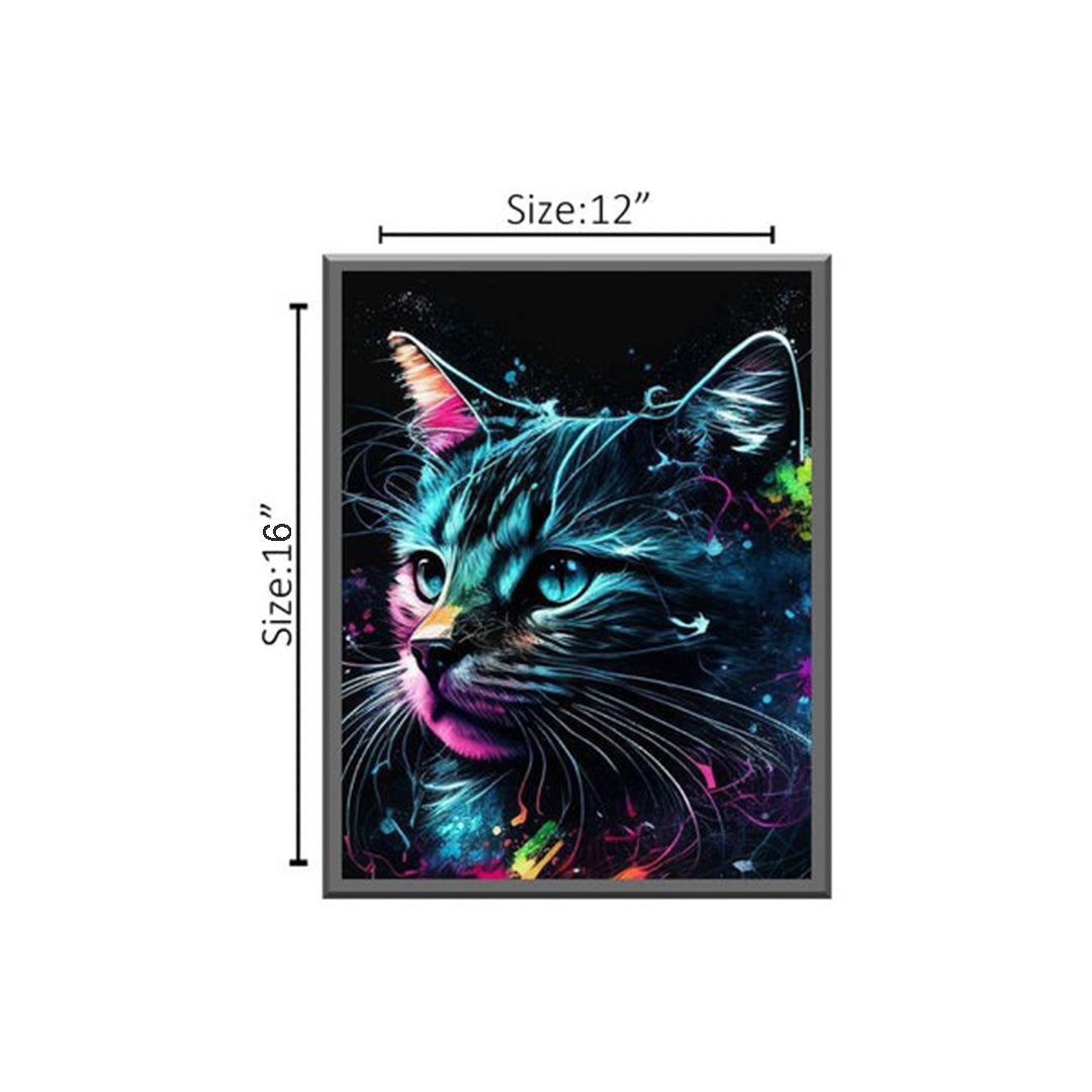 RGB Cat Wall Frame for Home and Decor