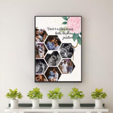 Custom Couple Hexagon Collage Frame – Personalized Romantic Photo Wall Art Gift