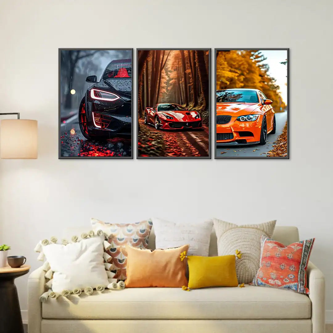 Dashing Car Wall Frame for Home and Office Decor